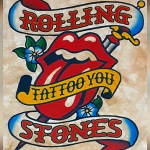 ROLLING STONES,Liquid blue brand,tie dyed,short sleeve tshirt,vintage/new/old